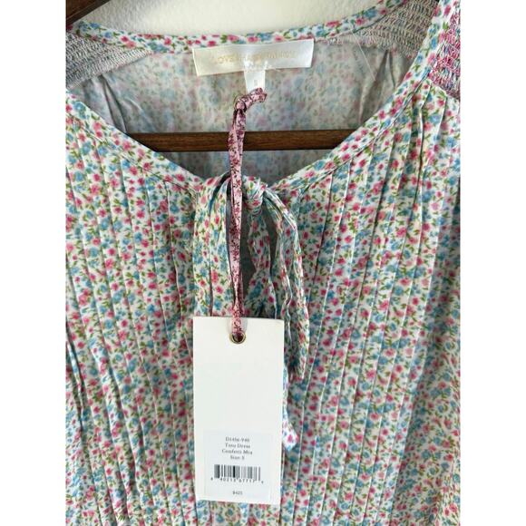 LoveShackFancy NWT Toto Pink Floral Smocked Cottagecore Mini Dress size Small - Picture 7 of 16